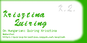 krisztina quiring business card